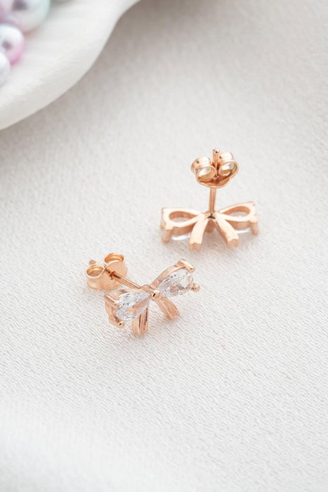 Heliophilia Silver Pendientes de Plata de Ley 925 en Oro Rosa con Circón Heliophilia Silver Pendientes de Plata de Ley 925 en Oro Rosa con Circón